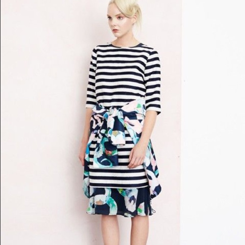 Gorman Navy Blue/White Striped Dress sz AU 10
